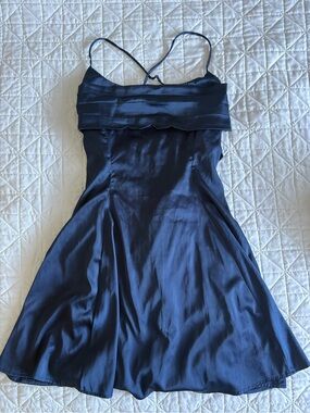 Lucy in the Sky Navy Blue Dress with Drawstring Detail